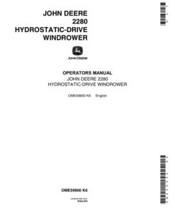 John Deere 2280 Hydrostatic-Drive Windrower Operator's Manual (OME59900)