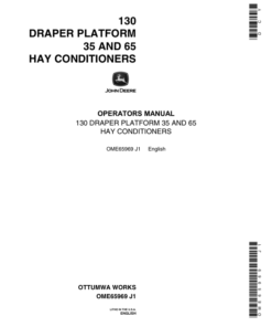 John Deere 130 Draper Platform Operator's Manual (OME65969)