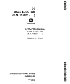 John Deere 30 Bale Ejector Operator's Manual (OME68109)