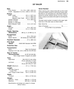 Alternative view of John Deere 327, 337 Series Baler Operator's Manual (OME69899)