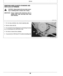 Alternative view of John Deere 6-, 12-Ft. Mower Bars For Forage Harvester Operator's Manual (OME73483)