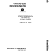 John Deere 430, 530 Round Balers (- 680000) Operator's Manual (OME73768)
