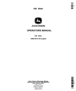 John Deere 348 Square Baler (MY1987-MY1990) Operator's Manual (OME76975)
