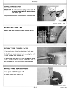 Alternative view of John Deere 348 Square Baler (MY1987-MY1990) Operator's Manual (OME76975)