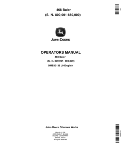 John Deere 468 Baler Operator's Manual (OME80136)