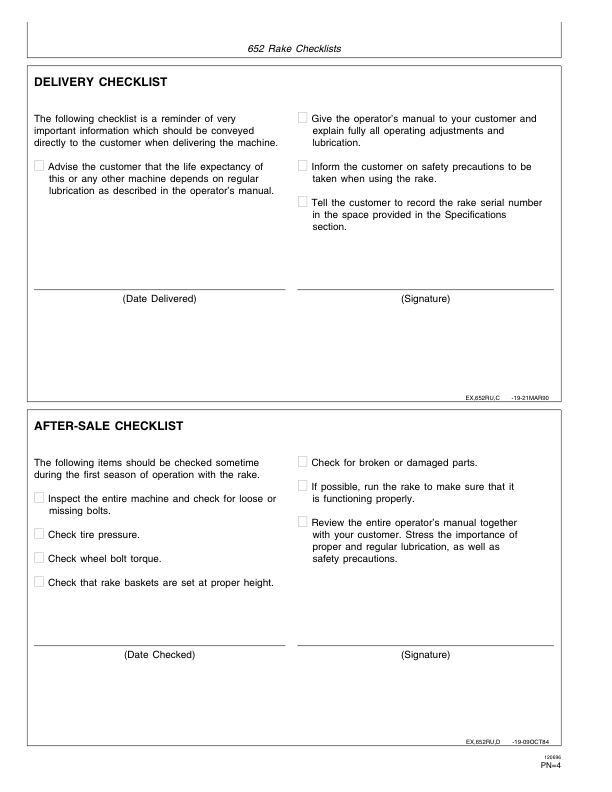 John Deere 652 Side Delivery Rake Operator's Manual (OME80675) - Image 2