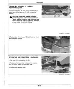 Alternative view of John Deere 1217, 1219 Mower Conditioner (943001 - ) Operator's Manual (OME82475)