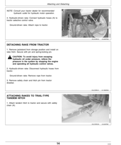 Alternative view of John Deere 662, 672, 673 Side Delivery Rakes, Tandem Hitches (915001-) Operator's Manual (OME82929)