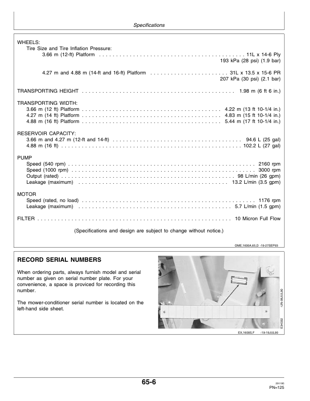 John Deere 1600A Mower Conditioner (- 989630) Operator's Manual (OME83188) - Image 2