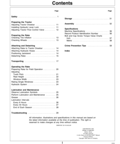 Alternative view of John Deere 700 Twin Rake (756701-) Operator's Manual (OME87587)
