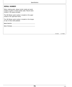 Alternative view of John Deere 350, 450 Mowers Operator's Manual (OME87606)