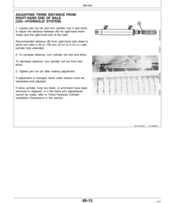 Alternative view of John Deere 335, 375 Round Baler Operator's Manual (OME87608)