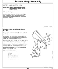 Alternative view of John Deere Surface Wrap System for 435, 535 Round Balers (880001-) Operator's Manual (OME87620)