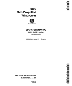 John Deere 4890 Self-Propelled Windrower ( -120000) Operator's Manual (OME87943)