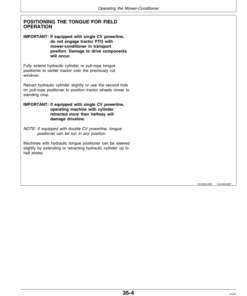 Alternative view of John Deere 925 (124501-), 935 (126001-) Rotary Impeller Mower Conditioners Operator's Manual (OME92546)