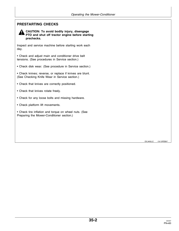 John Deere 945 Center Pivot Rotary Impeller Mower-Conditioner (119501-) Operator's Manual (OME92870) - Image 3