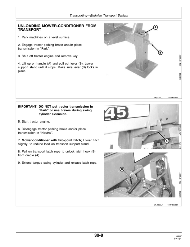 John Deere 945 Center Pivot Rotary Roll Mower-Conditioner (119001-) Operator's Manual (OME92873) - Image 2