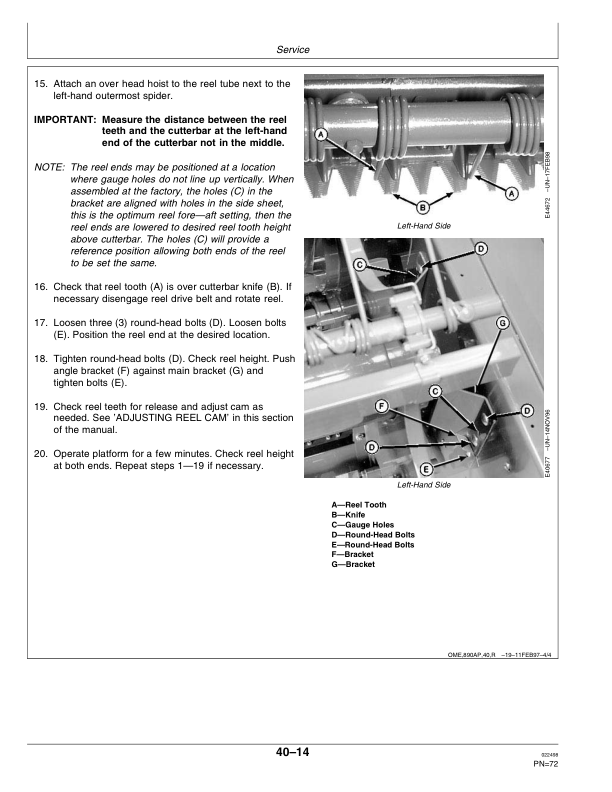 John Deere 890 Specialty Crop Auger Platform 14 Ft. Narrow (-145000), 14 Ft. Wide ( -145500), 16 Ft. ( -146000) Operator's Manual (OME94320) - Image 3