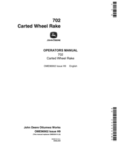 John Deere 702 Carted Wheel Rakes Operator's Manual (OME96902)