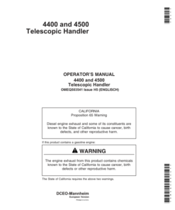 John Deere 4400 & 4500 Telescopic Handlers Operator's Manual (OMEQ503541)
