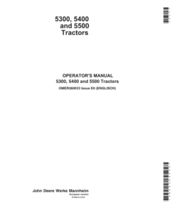 John Deere 5300, 5400 & 5500 Tractors Operator's Manual (OMER360033)