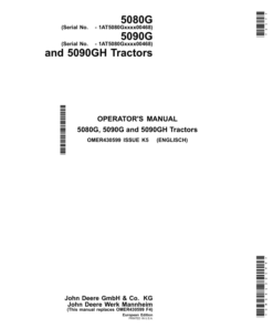 John Deere 5080G, 5090G, 5090GH Tractors (MY2014) Operator's Manual (OMER430599)