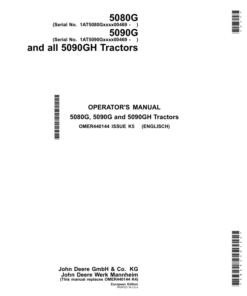 John Deere 5080G, 5090G & 5090GH Tractors (000469-) Operator's Manual (OMER440144)