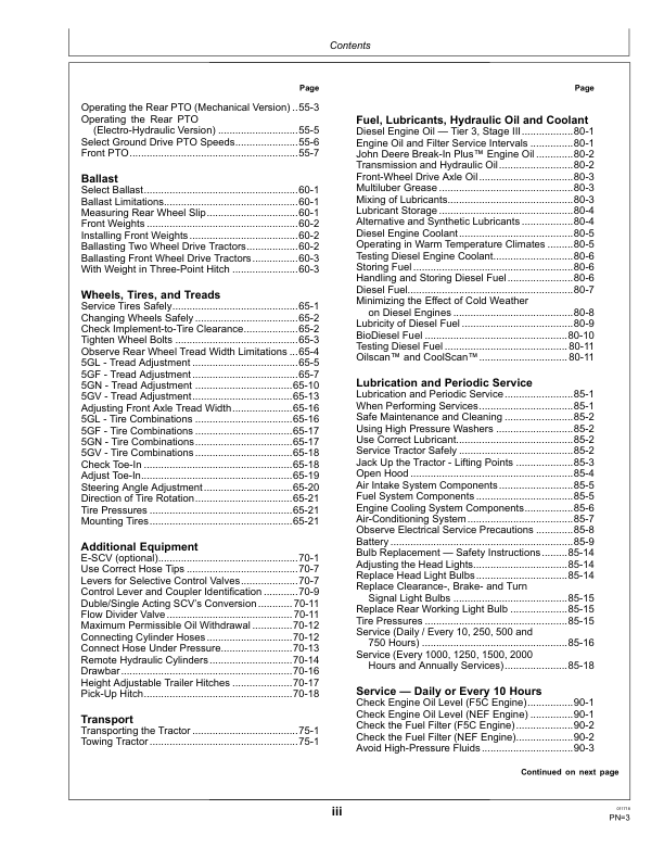 John Deere 5075GF, 5085GF, 5100GF, 5075GL, 5085GL, 5075GN, 5085GN, 5100GN, 5075GV, 5085GV Tractors Operator's Manual (OMER441607) - Image 3