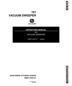 John Deere 161 Vacuum Sweeper Operator's Manual (OMET13394)
