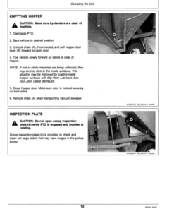 Alternative view of John Deere 161 Vacuum Sweeper Operator's Manual (OMET13394)