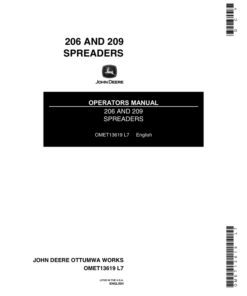 John Deere 206, 209 Spreaders Operator's Manual (OMET13619)
