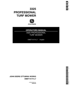 John Deere 3325 Professional Turf Mower Operator's Manual (OMET14174)