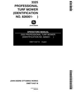 John Deere 3325 Professional Turf Mower Operator's Manual (OMET15427)