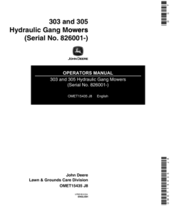 John Deere 303, 305 Hydraulic Gang Mowers Operator's Manual (OMET15435)