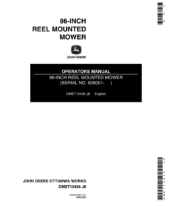 John Deere 86" Reel-Mounted Mower Operator's Manual (OMET15436)