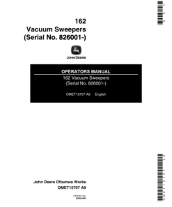 John Deere 162 Lawn Sweeper Operator's Manual (OMET15707)