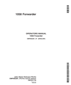 John Deere 1058 Forwarders Operator's Manuals (OMF062281)