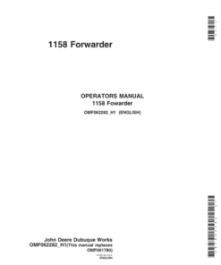 John Deere 1158 Forwarders Operator's Manuals (OMF062282)