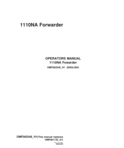 John Deere 1110NA Forwarders Operator's Manuals (OMF062546)