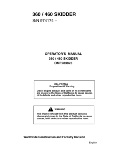 John Deere 460C, 360C Skidders Operator's Manuals (OMF283823)