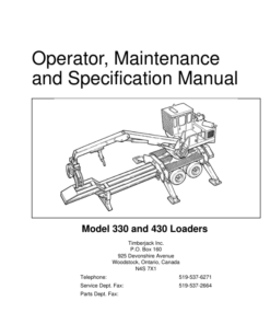 Alternative view of John Deere 430, 330 Knuckleboom Loader Operator's Manuals (OMF284412)