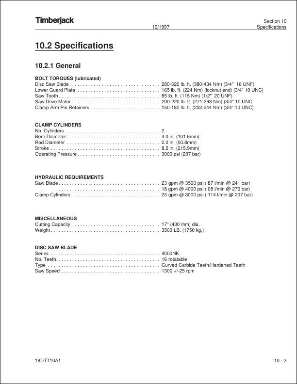 John Deere 18 INCH Dtt Disc Saw Felling Heads Operator's Manuals (OMF286554) - Image 3