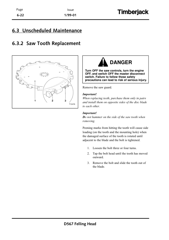 John Deere D567 Felling Heads Operator's Manuals (OMF287668) - Image 2