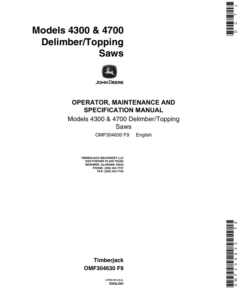 John Deere 4300, 4700 Loader Attachments Operator's Manuals (OMF304630)