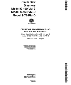 John Deere S-150-VM-D, S-72-RM-D, S-150-VM-S Loader Attachments Operator's Manuals (OMF305117)