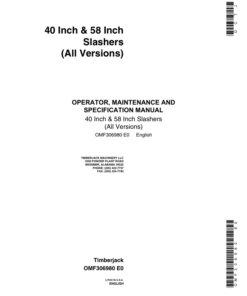 John Deere 40 INCH, 58 INCH Loader Attachments Operator's Manuals (OMF306980)