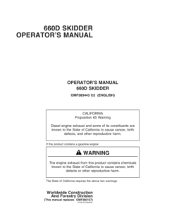 John Deere 660D Skidders Operator's Manuals (OMF383443)