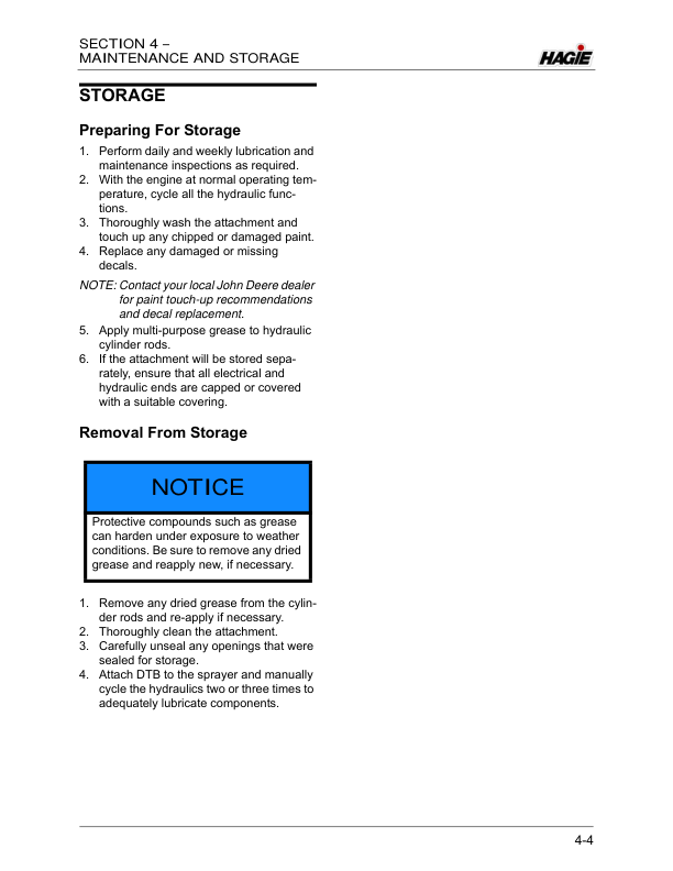 John Deere Hagie Detasseler Toolbar (018001-018500) (Worldwide Edition) Operator's Manual (OMFA493571) - Image 2