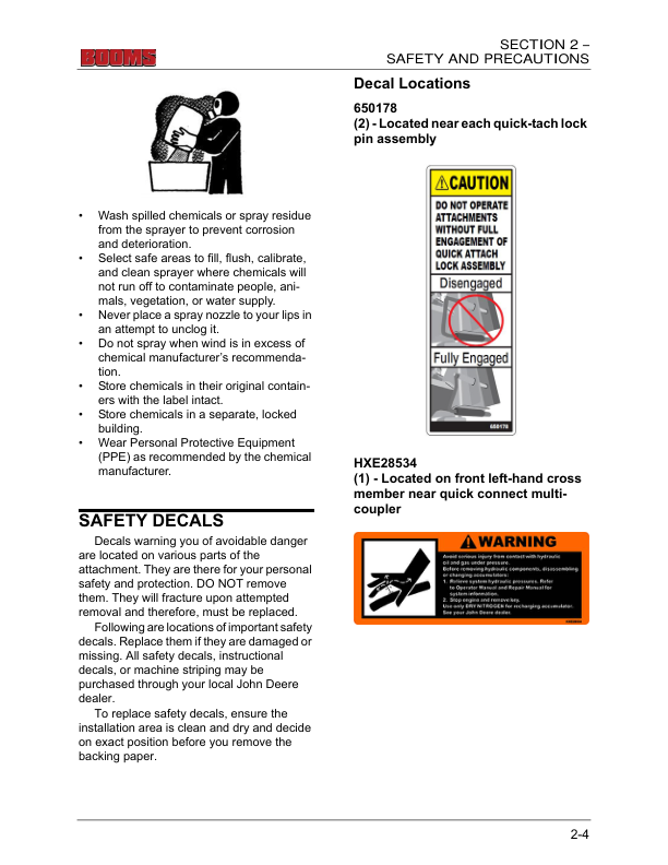 John Deere Hagie 204SP Detasseler (020001-020500) (Worldwide Edition) Operator's Manual (OMFA493732) - Image 2