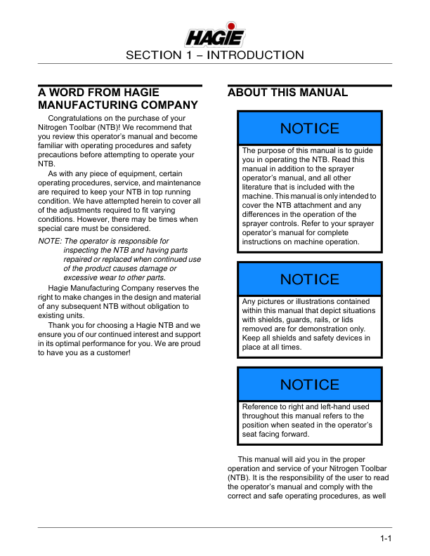 John Deere Hagie Nitrogen Toolbar (018001-018500) (Worldwide Edition) Operator's Manual (OMFA493753) - Image 2